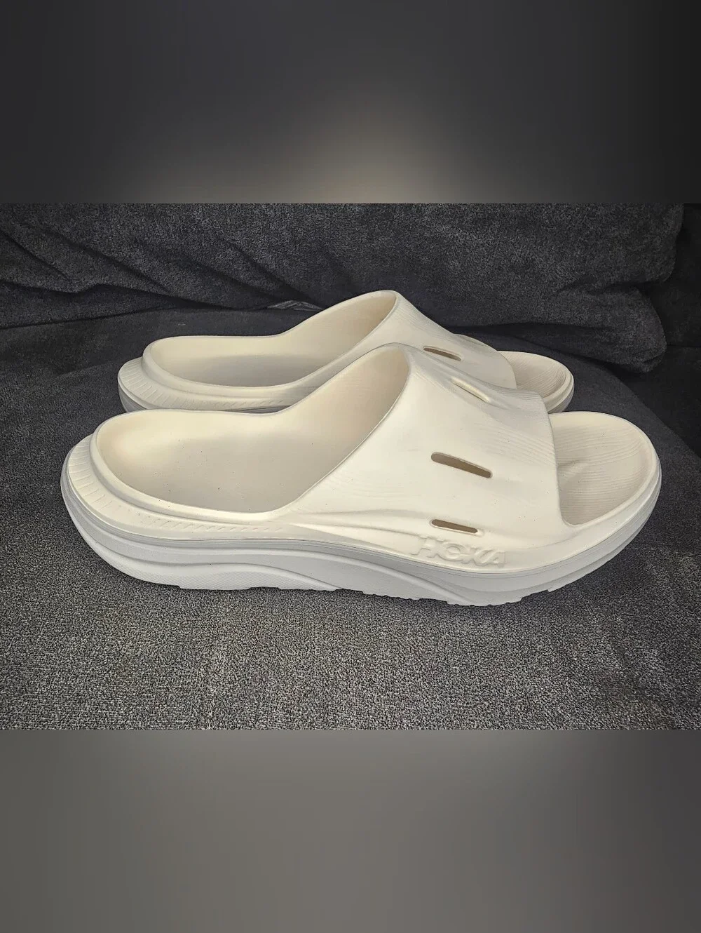 HOKA Men's White Slide Sandals - Lightweight Comfort
